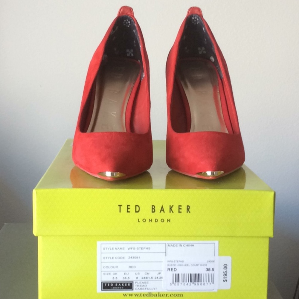 Red Ted Baker London pumps with red soles